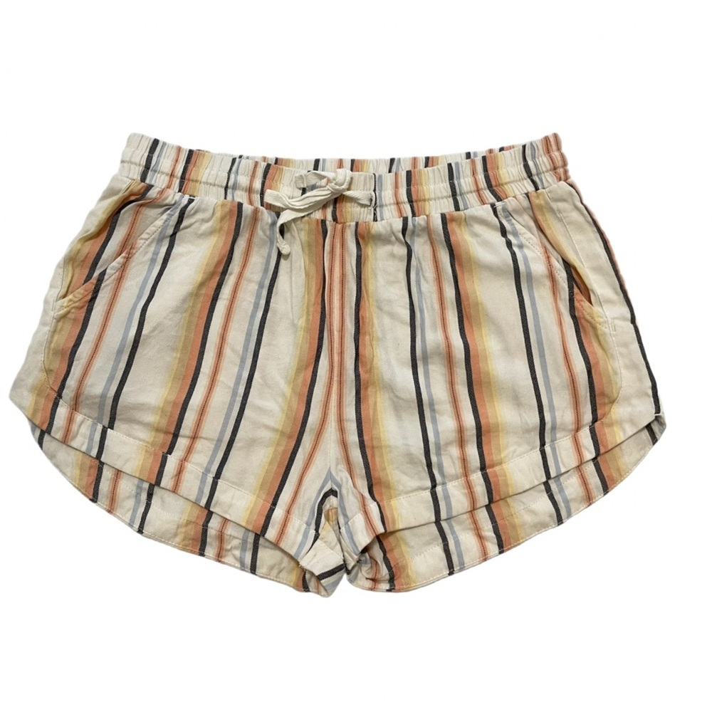 Billabong Women's Boho Natural Striped Elastic Drawstring Beach Shorts Size S